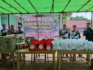 Polres sanggau melakukan GIAT COOLING SYSTIM DAN BANSOS BHAYANGKARA TRAIL.