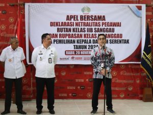 KETUA KPU DEKLARASI BERSAMA Netralitas DI Rutan Kls II B SANGAU